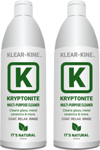 Load image into Gallery viewer, KLEAR Kryptonite 470ml Twin best bong cleaning solution green slim coat relax rinse your 420 bong and 710 dab bong cleaner. Krypto-Caps