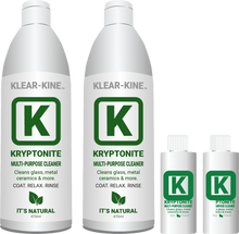 Load image into Gallery viewer, KLEAR Kryptonite 470ml Wonder Twins bong cleaner designed for water pipe wonder twins pack solution green slim coat relax rinse your 420 bong and 710 dab bong cleaner.  Krypto-Caps
