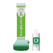 Load image into Gallery viewer, KLEAR Kryptonite 270ml Mini Me bong cleaner designed for water pipe wonder twins pack solution green slim coat relax rinse your 420 bong and 710 dab bong cleaner.  Krypto-Caps
